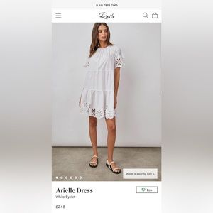Rails Arielle Dress, white eyelet, size m